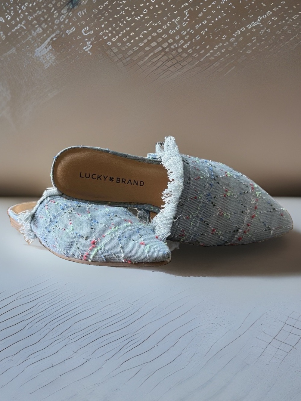 Lucky Brand Bapsee Denim Pointed Mules 🩵